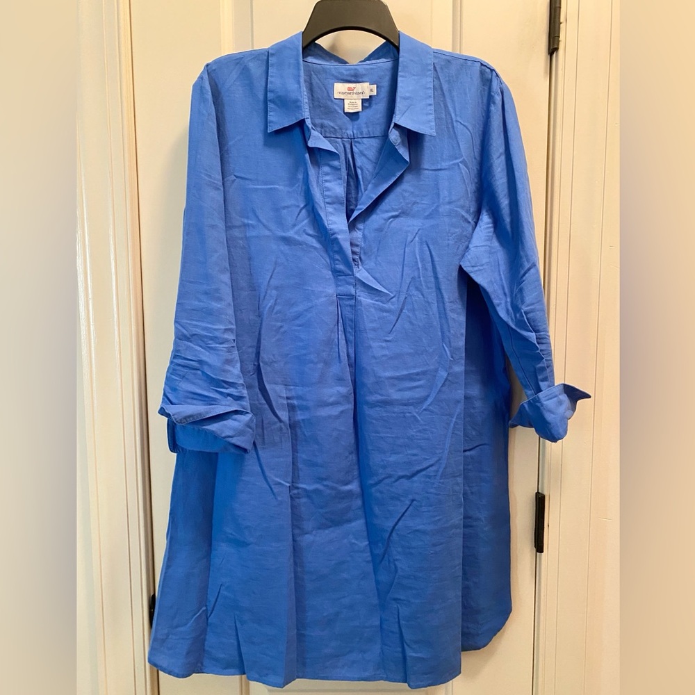 🐳Vineyard vines shirtdress XL in French blue purple bust apx 24 length apx 35
